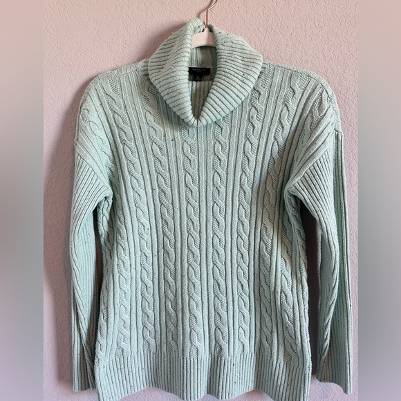 Talbots Sweaters - Talbots Women's Cable Knit Turtleneck Sweater - Light Green